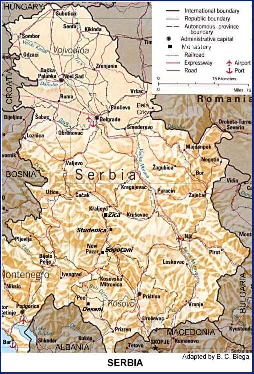 serbia map